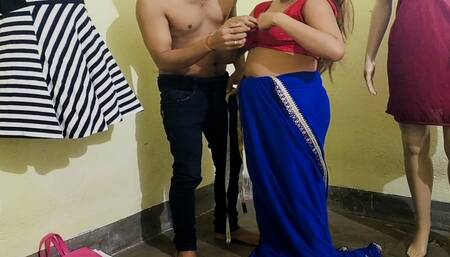 Indian sister-in-law came to tailor blouse and started