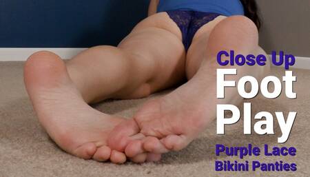 Close Up Foot Play With Ass and Purple Lace Bikini Panties - Kylie Jacobsx - WMV 1080p HD