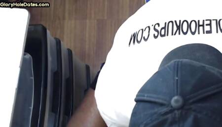 Gaydaddy adores sucking gloryhole dick of his BF at home