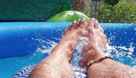The feel of cold water splashing on my Pedicured feet