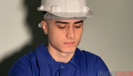 Maintenance Boy Tied Up And Turned Into Leather Slave