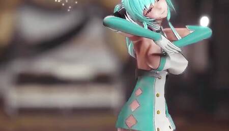 Saint Louis Hentai Undress Dance Azur Lane Wiggle Wiggle Big Boobs Mmd 3D Clear Blue Hair Color Edit Smixix