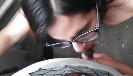 My first footjob with big cumshots