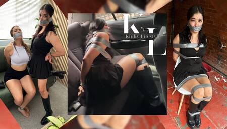 Simona & Luana Visited By Their Debt Collector (Pov, Duct Tape Bondage, WrapGag, Mouth Stuffing, Wrist Watch, Chair Tied, Car Trapped, Struggling, RolePlay, Blackmail, Skirt, Shorts, Boots, Eye Contact)