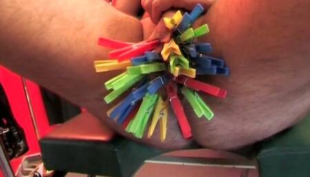 She Loves to Tease Her Slave by Putting Clamps on His Cock
