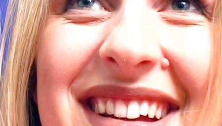 Pretty German blonde drinks cum after hot cowgirl action