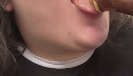 Eating a Chocolate Banana With My Tits Out