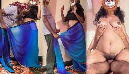 My step sister changing saree in my room i fucked her by tempting by showing my hard dick