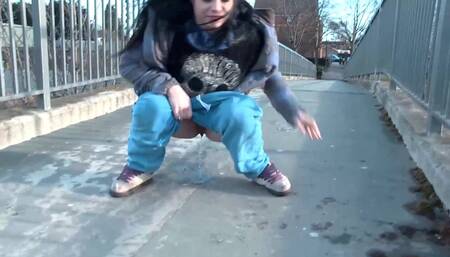 Fetish babe pissing in public