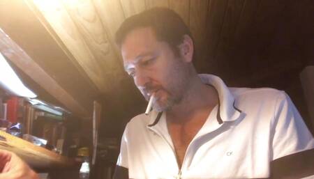 Smoking in Polo Shirt