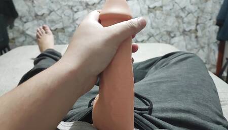 Amateur twink with big cock masturbating