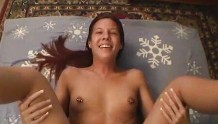 Dick eating POV slut gets pussy pummelled