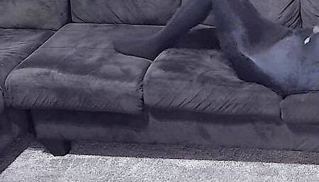 Self bondage with 4 pair of tights