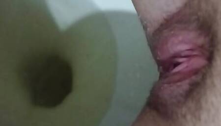 Pissing in myshower and playing with my urine
