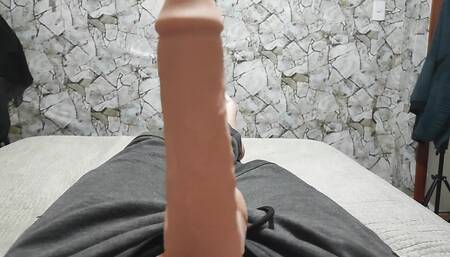 Amateur twink with big thick penis masturbates at home