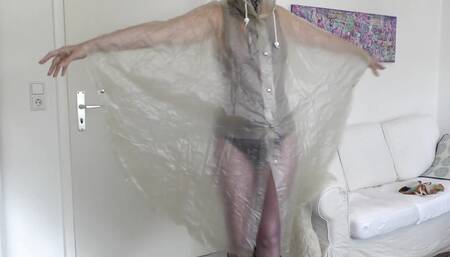 Transparent Rain Cape JOI - Cum on My Rain Poncho