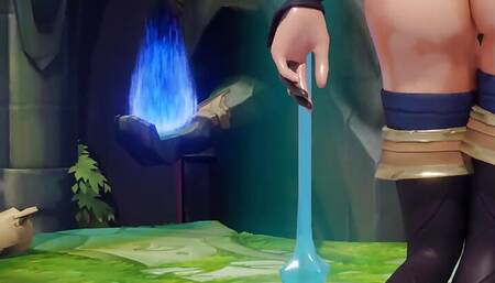 3D Busty Sorceress Pole Dance