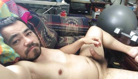 Masturbate and cum in couch