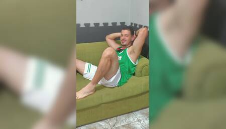 Palmeirense loose on the couch talking dirty and cumming