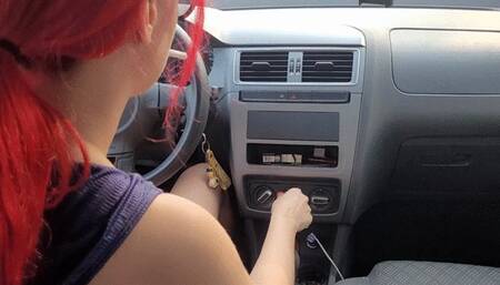 Driving and smoking showing a steering wheel view - A CUSTOM