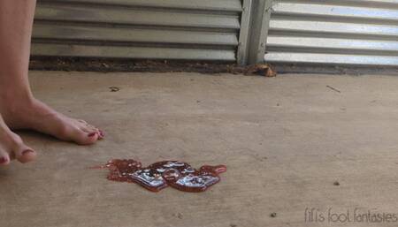 Fifi getting stuck in melted gummies for the first time