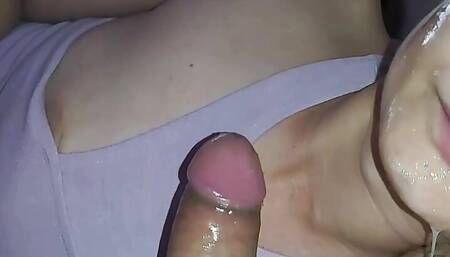 Oh my gosh!! I CUM on my stepsis face for 2 times, she is incredible, a future pornstar