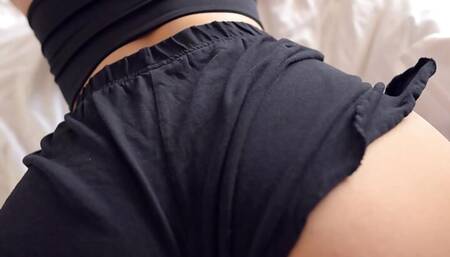 Helped my stepsis to star in a commercial and came hard on her tits