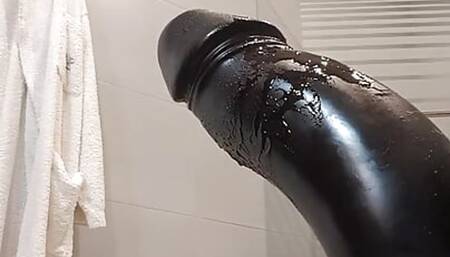 Second time with the huge GERHARD Dildo with a 100mm head