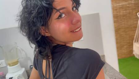 I Teach My Shy Stepsister how to Cook and I Add My Delicious Milk to Her Recipe.