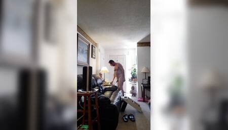 Grandpa stroking on cam