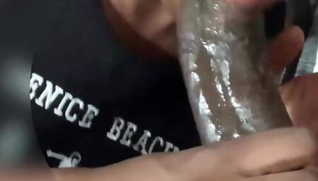 She Sucked My Dick on the Couch Until I Shot a Nice Cumshot on Her Tongue