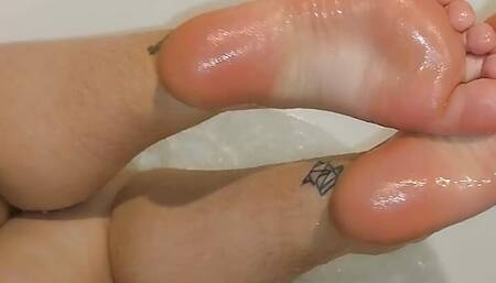 favorite feet in the bathroom showing feet for subscribers who like to lick feet and toes