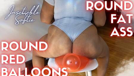 Ebony BBW Pops Red Balloons with Jiggly Fat Ass FHD