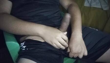 Chubby guy having his best cumshot