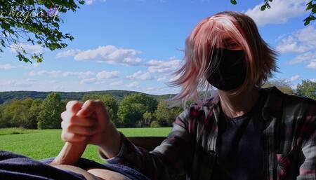Cute Femboy blowing his BF's cock during a hike - NagisaIf's Adventure Blog #01
