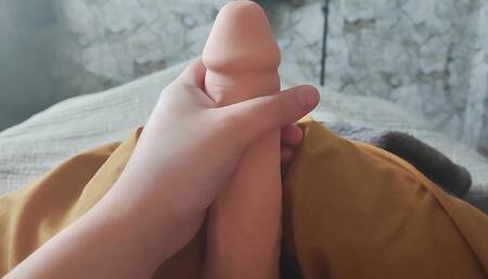 Young amateur  with 22 cm penis masturbating alone in his room