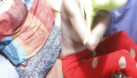 Hung Busty Ladyboy Sapphire Strips and Masturbates Her Big Cock for You!