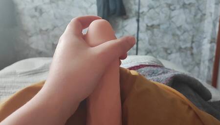Young amateur boy with 22 cm penis masturbating alone in his room