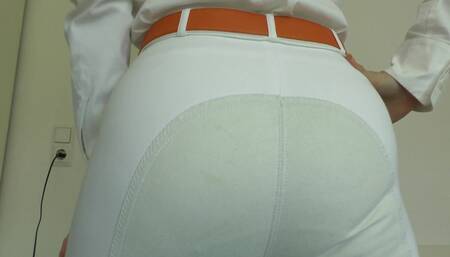 POV: Pamper White Sexy Riding Pants Ass and JOI