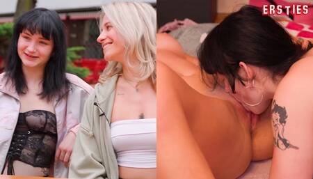 Ersties - Samira and Nina J lick each other's spray cream off each other's bodies