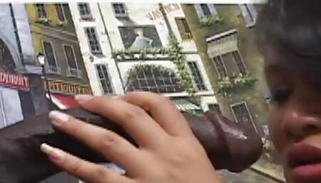 Big black cock thrusting deep inside this asian bitch