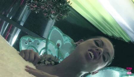 These Two Lesbian Fairies Are Testing Their Deep Throat Technique with Their Long Black Dildo