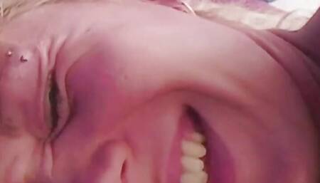 Spanking the Ass After a Great Riding of the Slutty Blonde on the Guys Cock