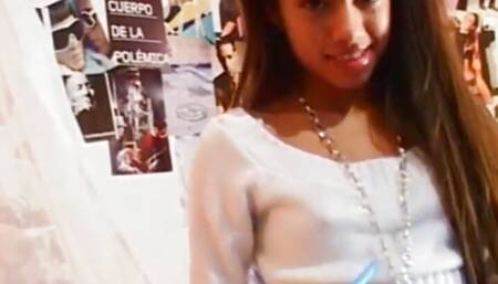 Little Lupe Fingering and Showing Tits Orgasm