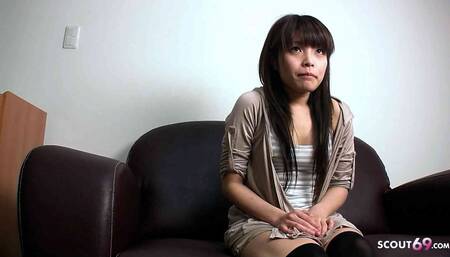 Cute Japanese Virgin Teen Seduce to uncensored Creampie Fuck by old Guy
