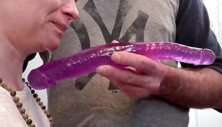 Amateur Submissive Girlfriend Deepthroat Dildo Training and Gagging