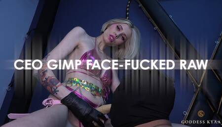 CEO Gimp Face-Fucked Raw! Goddess Kyaa Strap-On Oral Pegging