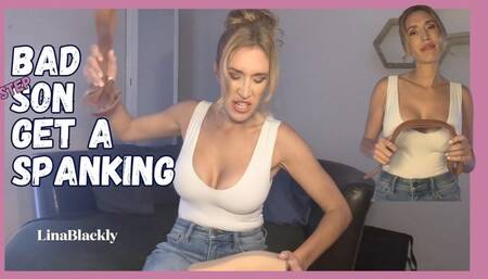 POV Spanking Punishment for Misbehaving Step-Son