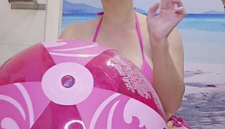 Popping neighbors's pink beachball