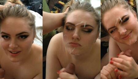 Sorority Slut's Cumshot Facial in Her Dorm